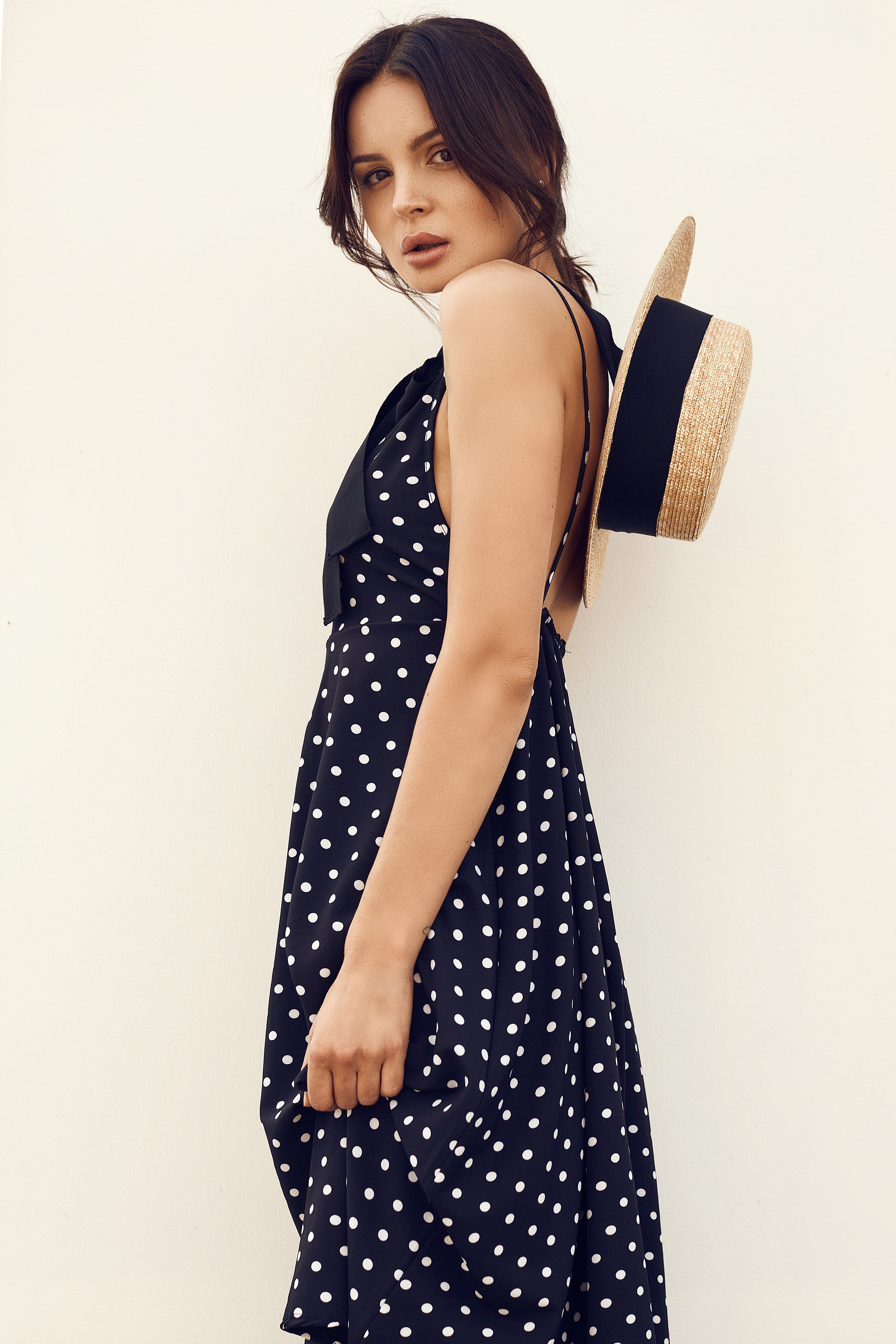 Navy Polka Dot Summer Dress